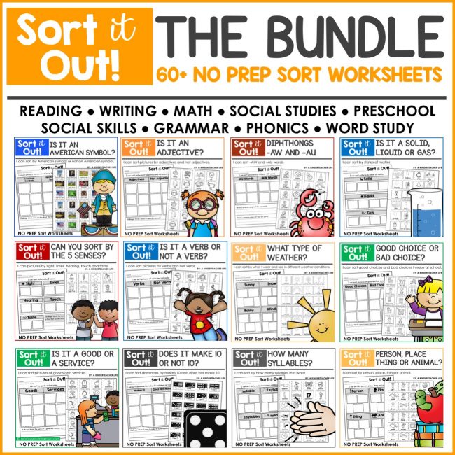 Sorting Worksheets for all Content Areas (FREEBIE included!) - A