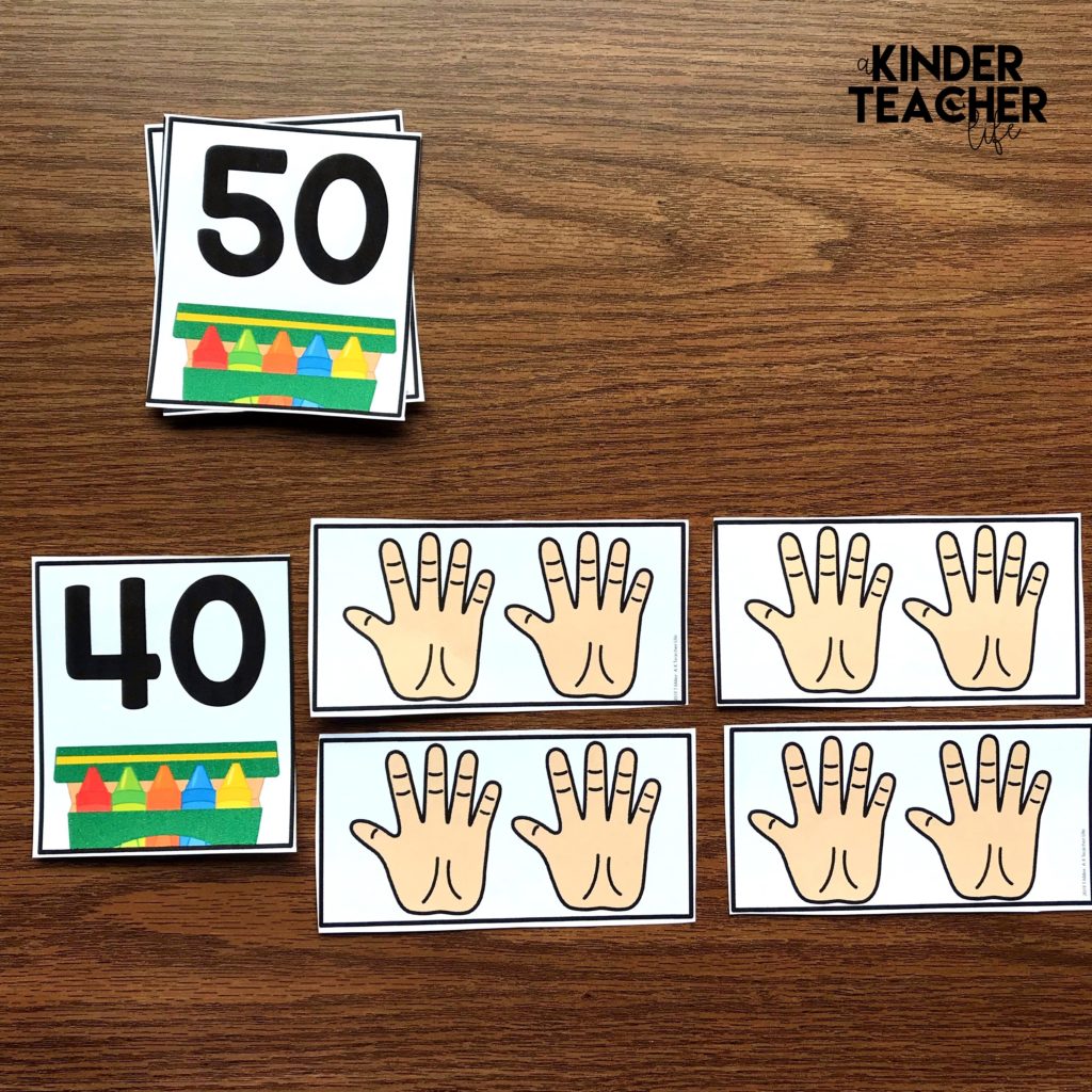 Counting by tens Math Center Freebie