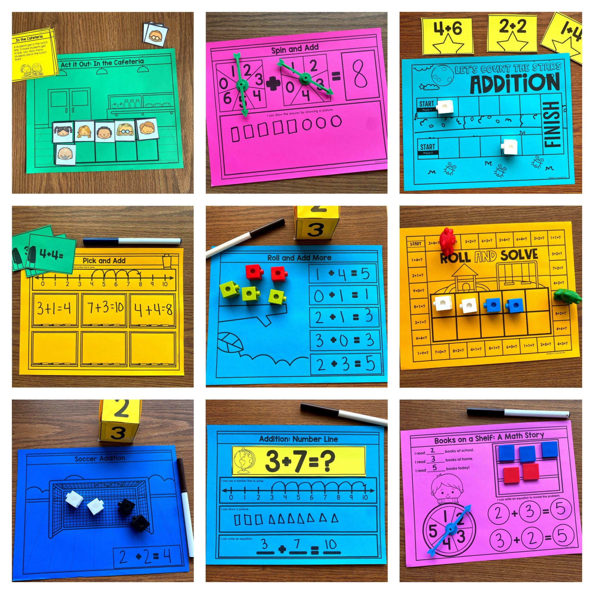 Kindergarten HandsOn Math Centers Addition A Kinderteacher Life