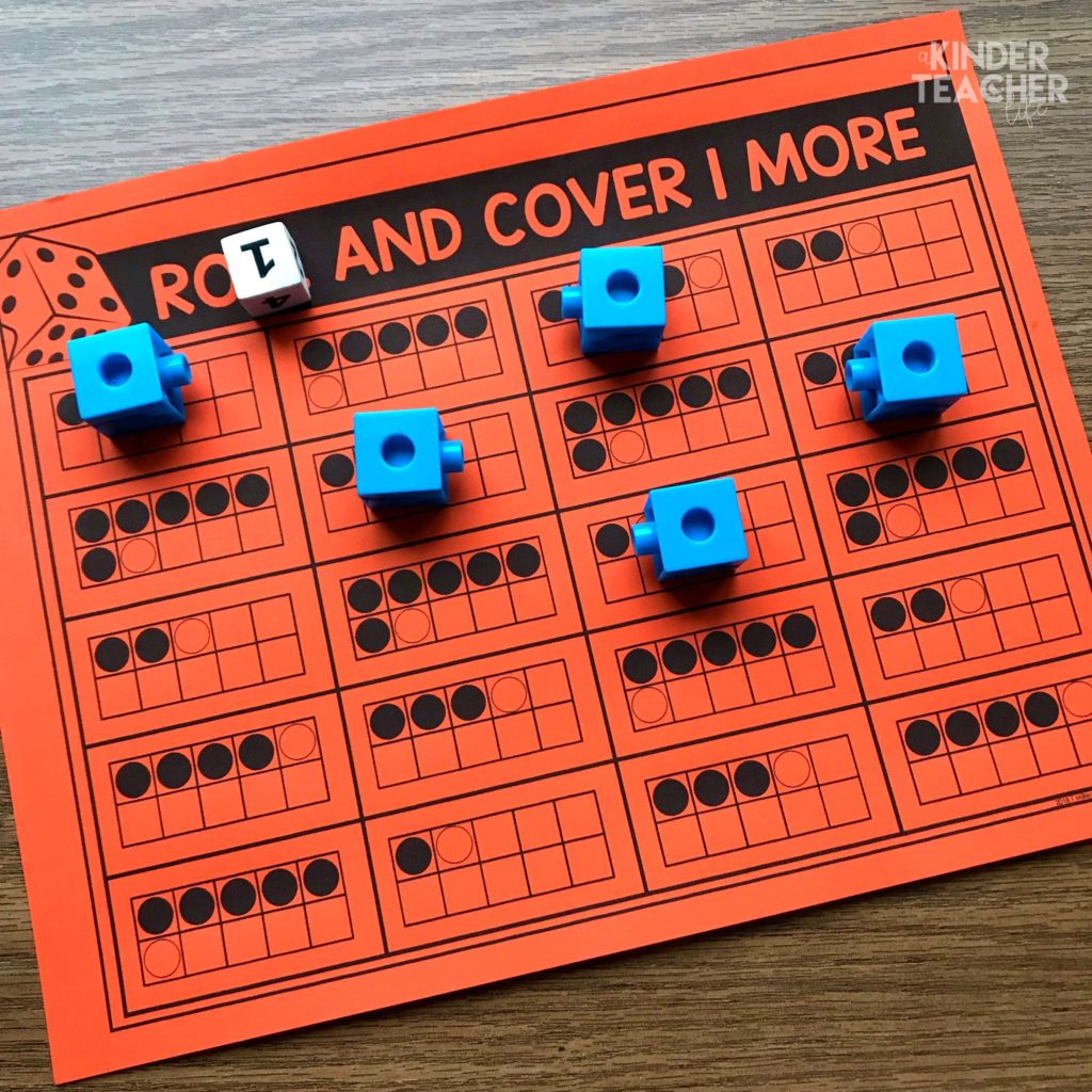 Roll and Add 1 More Math Center Freebie