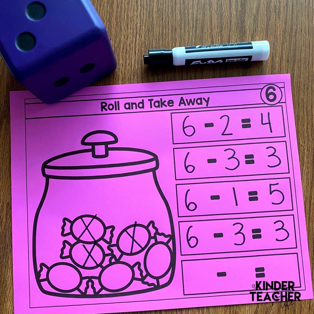 Subtraction Math Center Freebie