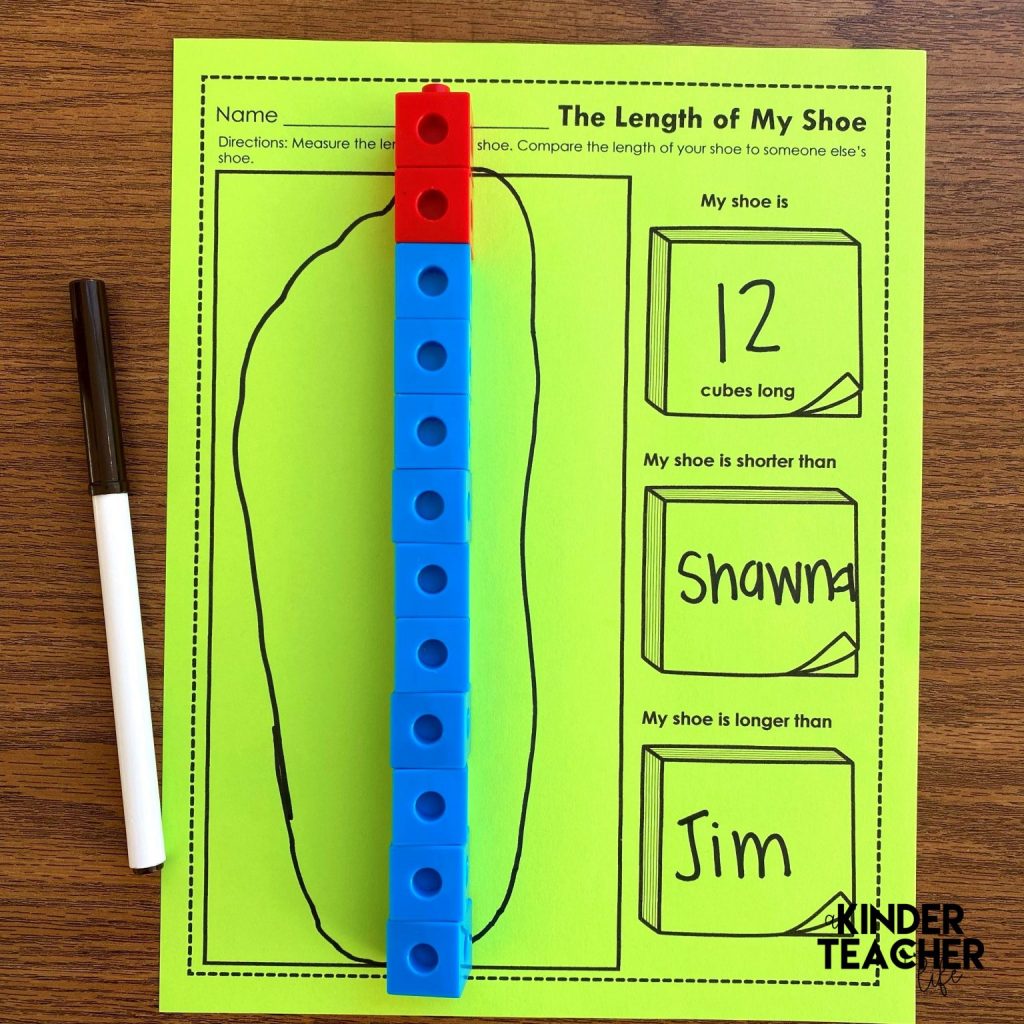 Measure my shoe Math Center Freebie