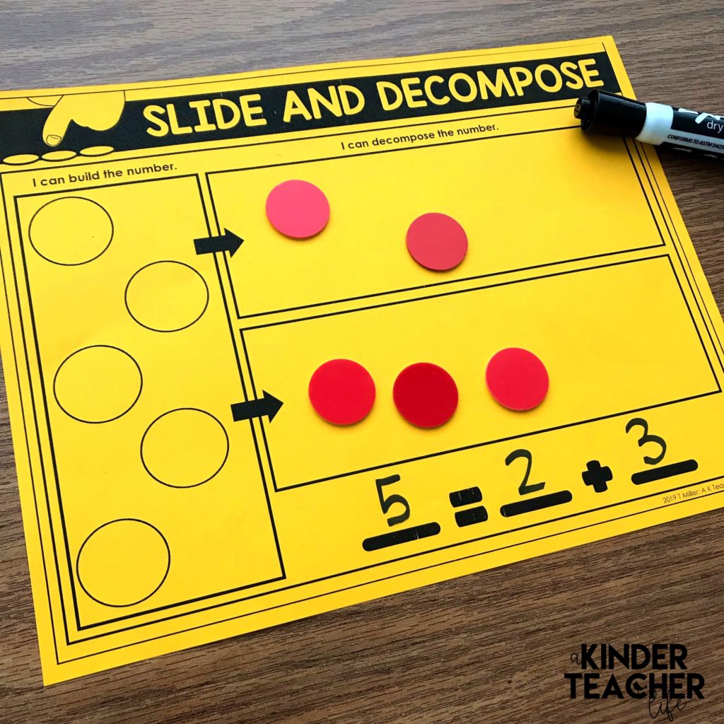 Decompose numbers Math Center Freebie