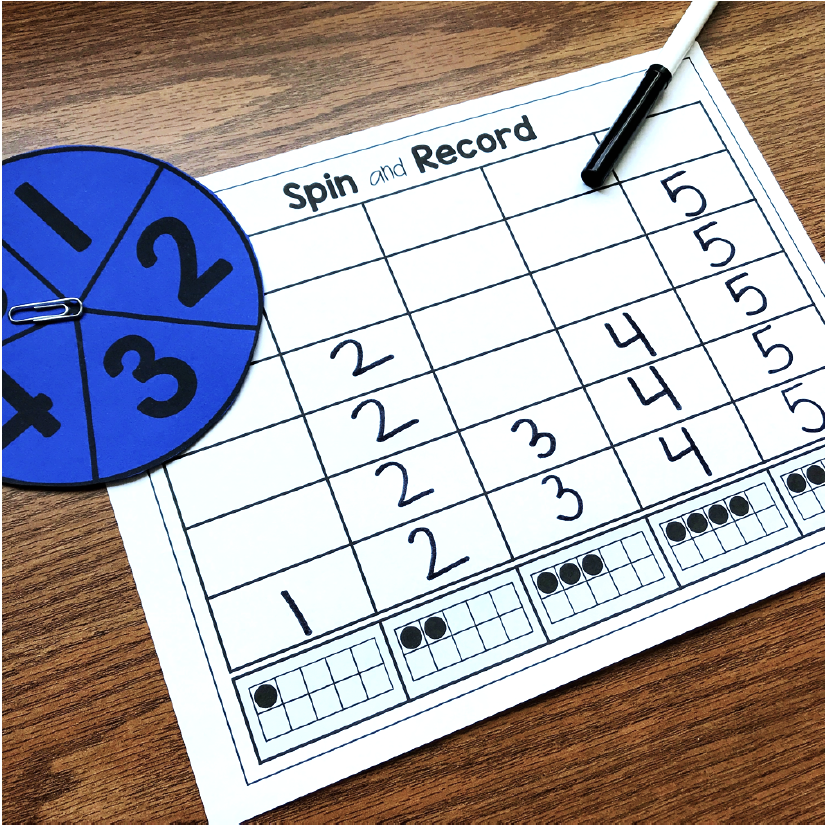 Spin and Record Math Center Freebie