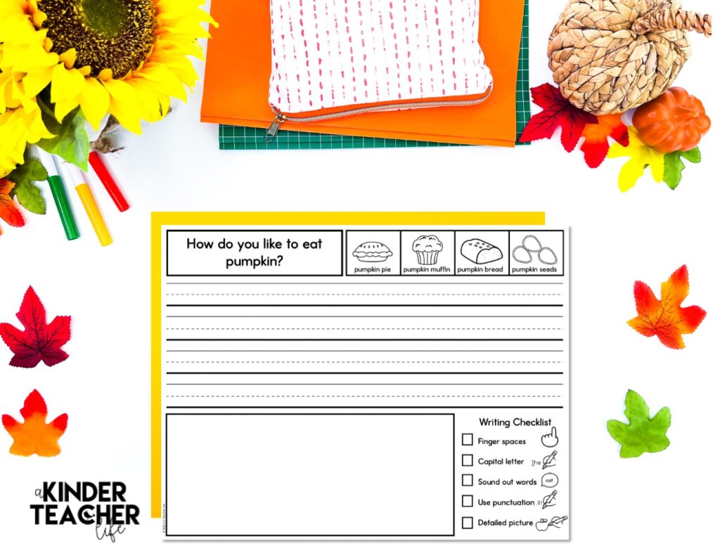 Fall Math Activities for Kindergarten - Writing Prompts